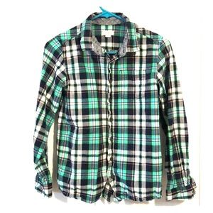 Cat & Jack button up plaid shirt boys 12/14